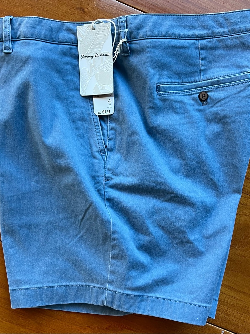 Tommy Bahama Men's Boracay 38 X 7 Shorts Chino Azzurro Blue Flat Front $99